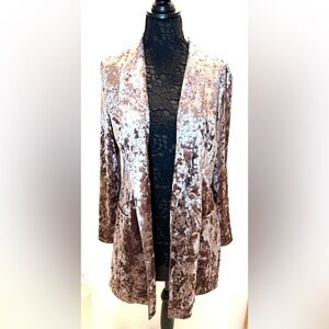 NWOT  Missguided Crushed Velvet  Women's double breasted long line Jacket/coat